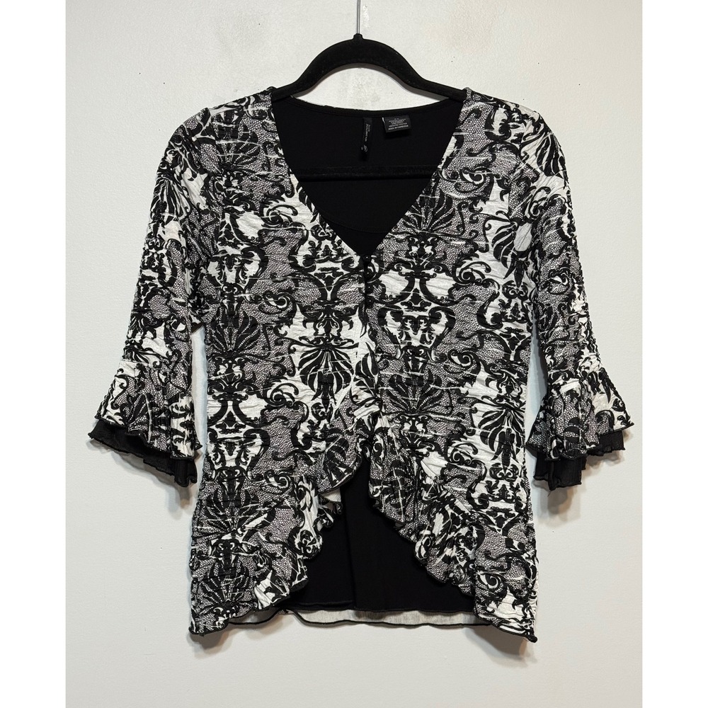 Baroque‎ Ruffle Bell Sleeve Top Petite Small Whimsigoth Fairycore Y2K Romantic